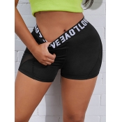 Lovely Polyester Casual Letter Letter Skinny High-