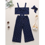 Lovely Girl Sweet Heart-shaped Print Knot Design D