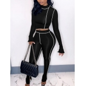 LW Round Neck Striped Pants Set