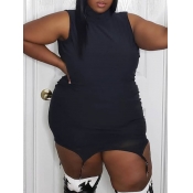 LW Plus Size Sweet Turtleneck Asymmetrical Black M