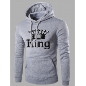 LW Men King Crown Letter Print Hoodie