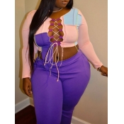 LW Plus Size Bandage Hollow-out Design Pants Set