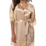 Lovely Sexy Cross-over Lace-up Gold Babydoll