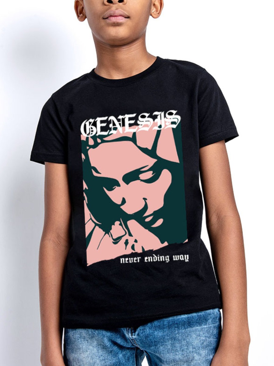 Lovely Boy Graffiti Letter Print Light Pink T-shirt