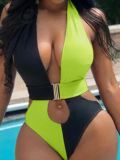 LW Deep V Neck Cut-Out One-piece Swimsuit