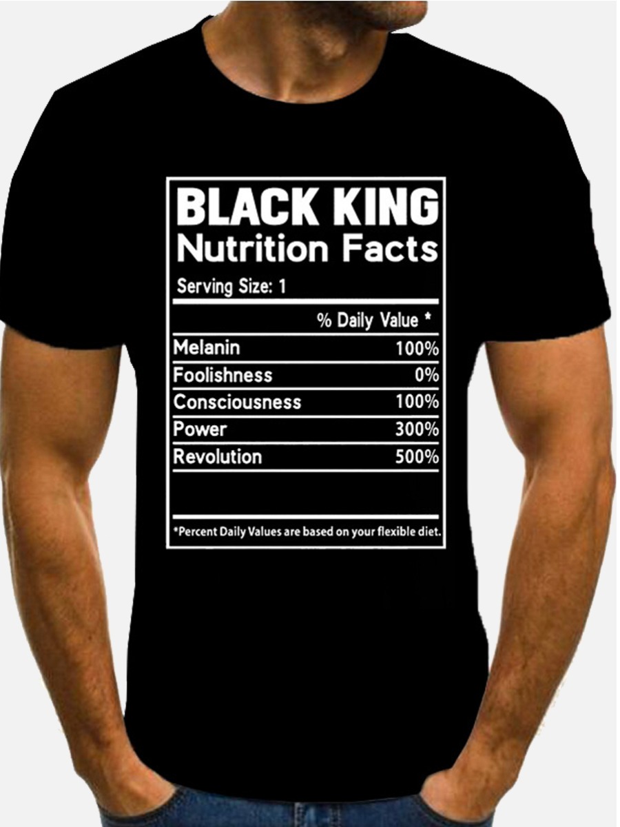 LW Men King Letter Print T-shirt