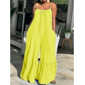 LW Plus Size Casual Flounce Design Loose Yellow On