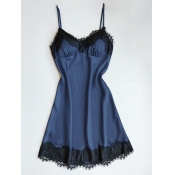 LW SXY Lace Patchwork Blue Babydoll