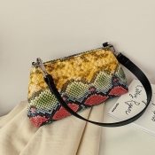 LW Casual Animal Print Yellow Shoulder Bag