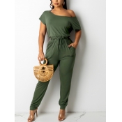 LW Boat Neck Drawstring One-piece Jumpsuit