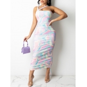 LW One Shoulder Drawstring Bodycon Dress