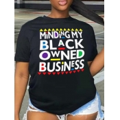 LW Plus Size Geometric Letter Print T-shirt