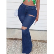 LW Plus Size Stretch Ripped Flared Jeans