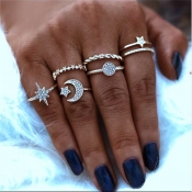 LW 6-piece Star Moon Decoration Ring