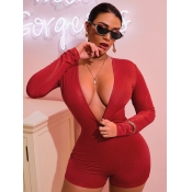 LW Hollow-out Drawstring One-piece Romper