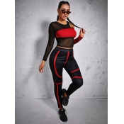 LW Striped See-through Cut Out Pants Set