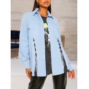 LW Split Bandage Design Denim Jacket