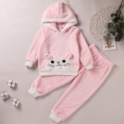 LW Girl Plush Cartoon Decoration Pants Set