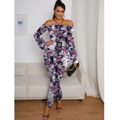 LW SXY Off The Shoulder Butterfly Print Jumpsuit (