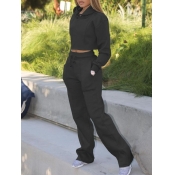 LW Drawstring Crop Top Tracksuit Set