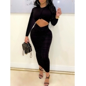 LW Knoted Hollow-out Ruched Dress