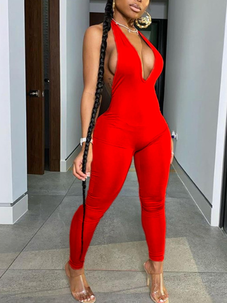 LW SXY Backless Skinny Jumpsuit
