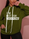 LW Letter Print Kangaroo Pocket Hoodies