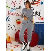 LW BASICS Drawstring Pocket Design Tracksuit Set