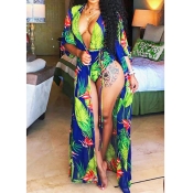 LW Floral Print One-piece Swimsuit (With Cover-up)