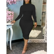 LW BASICS Plus Size Turtleneck Bodycon Dress