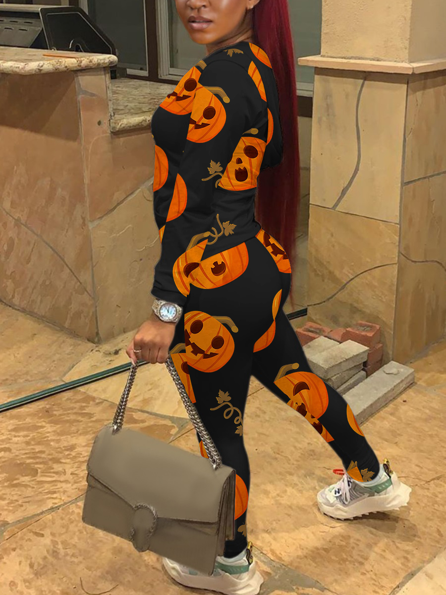 LW Cotton Basic Halloween Pants Set
