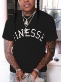 LW Men Round Neck Letter Print T-shirt