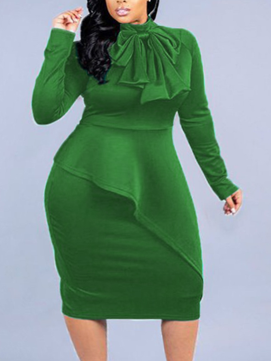 LW Plus Size Bow-tie Decor Bodycon Dress