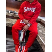 LW Men Letter Print Loose Tracksuit Set