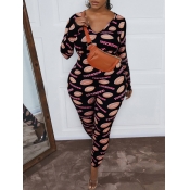LW Letter Lip Print Skinny Jumpsuit
