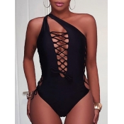 LW Bandage Hollow-out Design One-piece Swimsuit