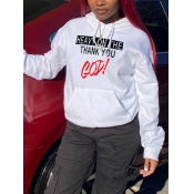 LW Letter Print Pocket Design Hoodies