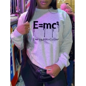 LW Round Neck Letter Print Sweatshirt