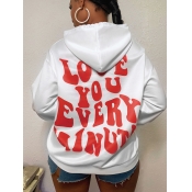 LW Letter Print Oversized Hoodie