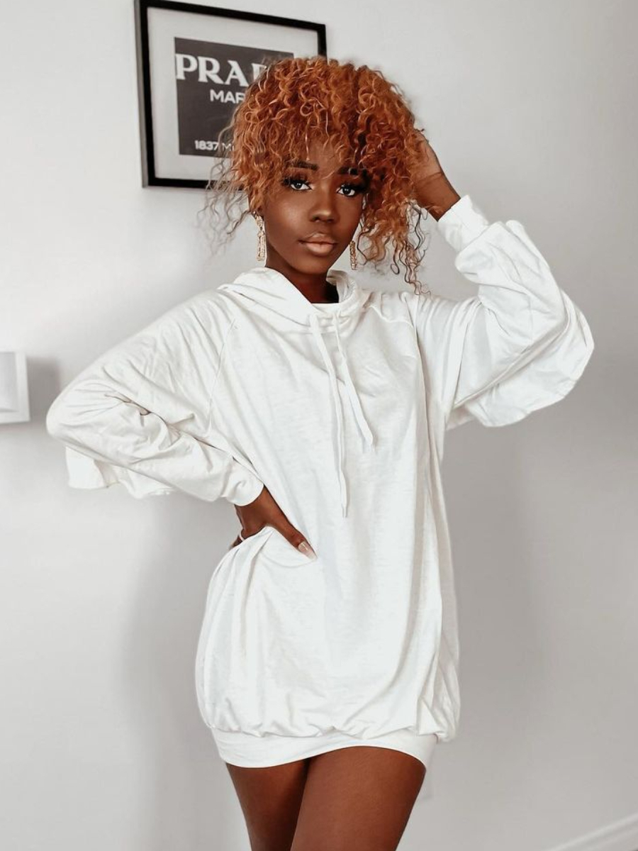 LW Cotton Ruffle Design Sweat Dress