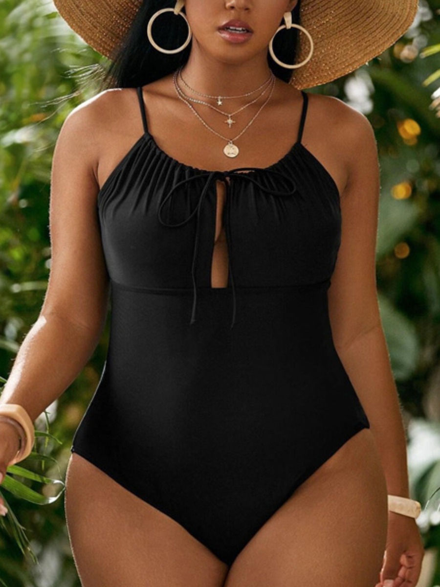 LW Plus Size Bandage Design One-piece Swimsuit