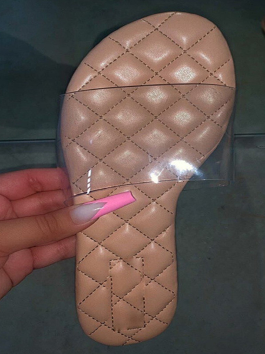LW Clear Plaid Pattern Slides
