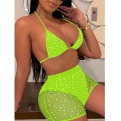 LW SXY See-through Hot Drilling Decor Bikini Set