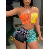 LW Street Bandage Hollow-out Design Orange Yellow 