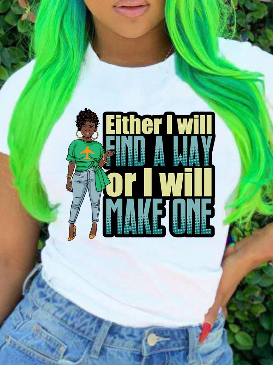 LW Letter Figure Print T-shirt
