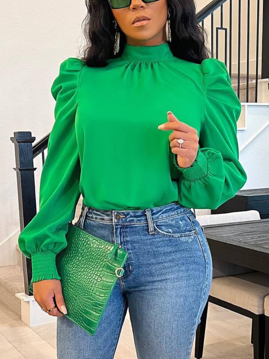 LW Shirred Puff Sleeve Blouse