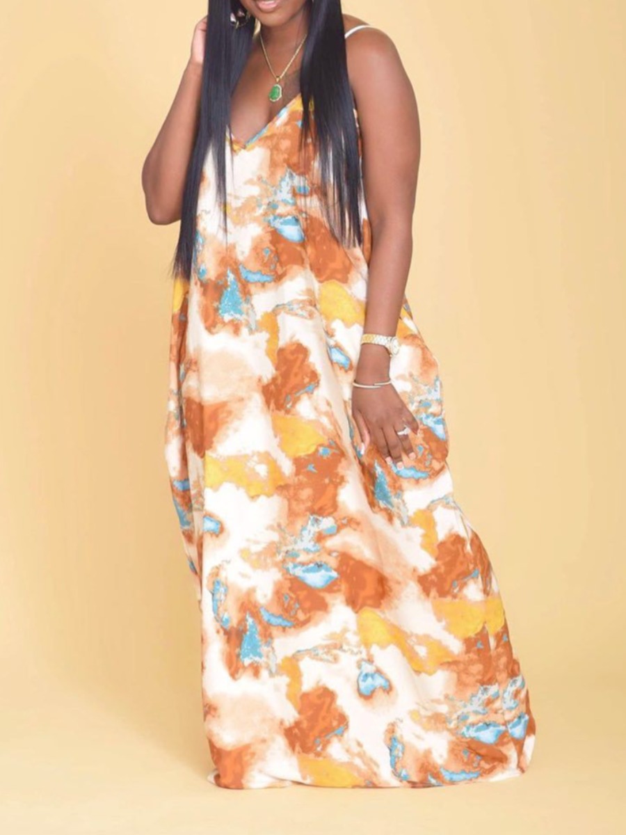 LW Plus Size Tie-dye Cami Loose Dress