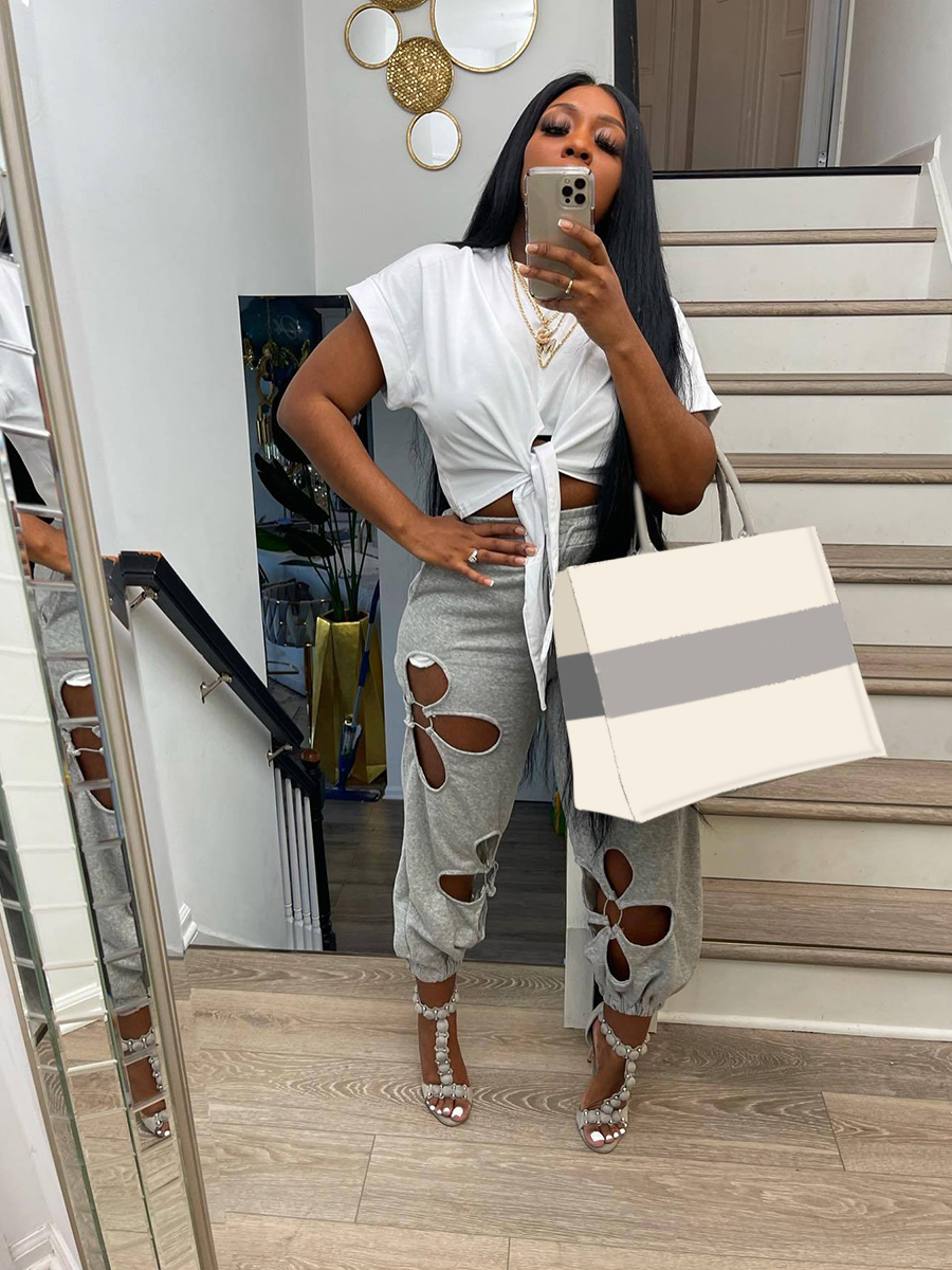 LW Mid Waist Cut Out Stretchy Pants