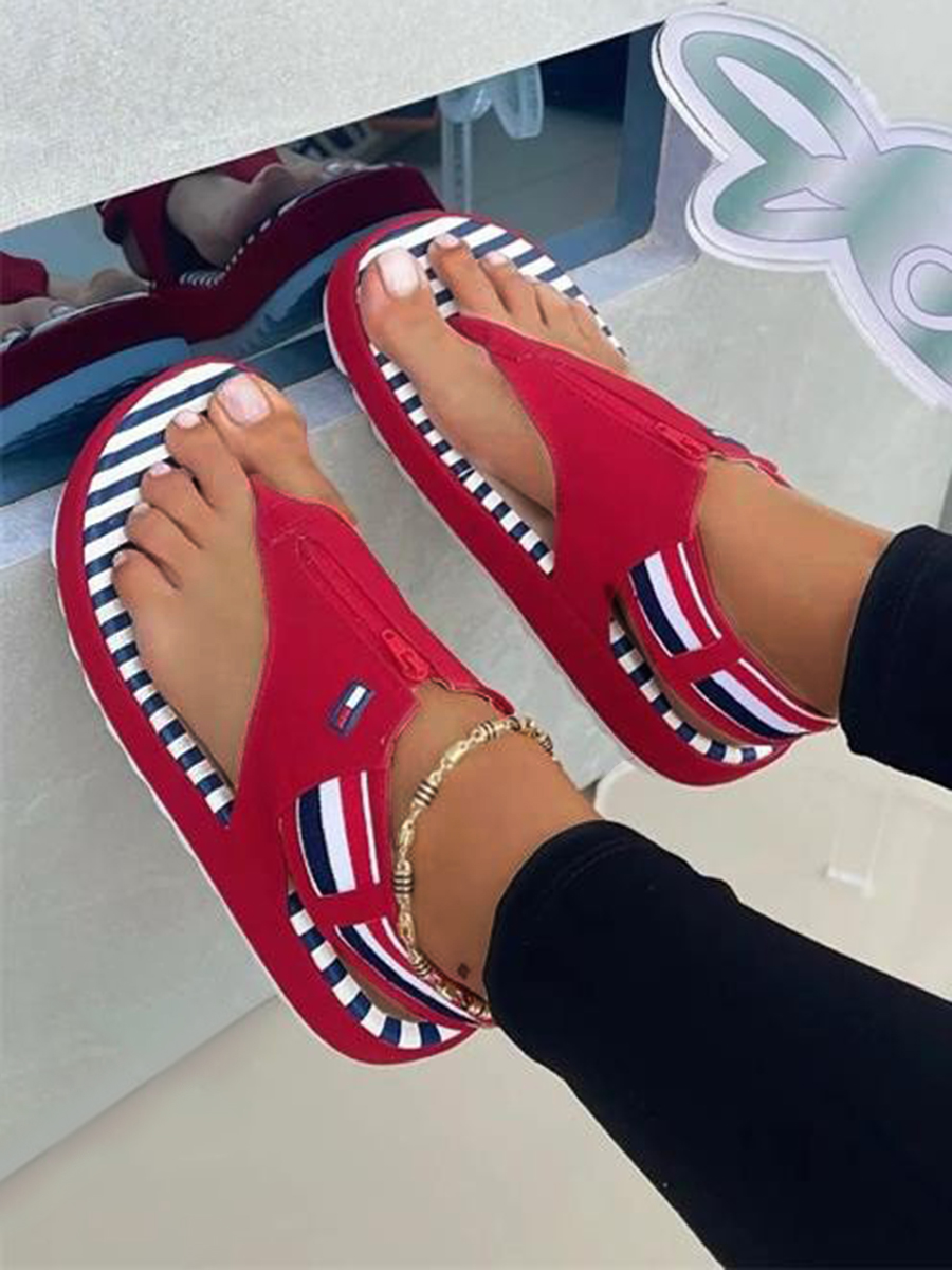 LW Striped Sandals