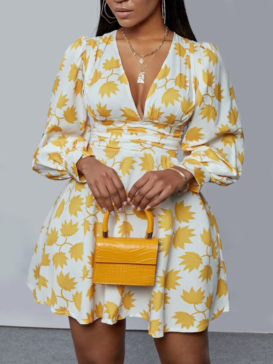 LW SXY Plus Size Floral Print A Line Dress
